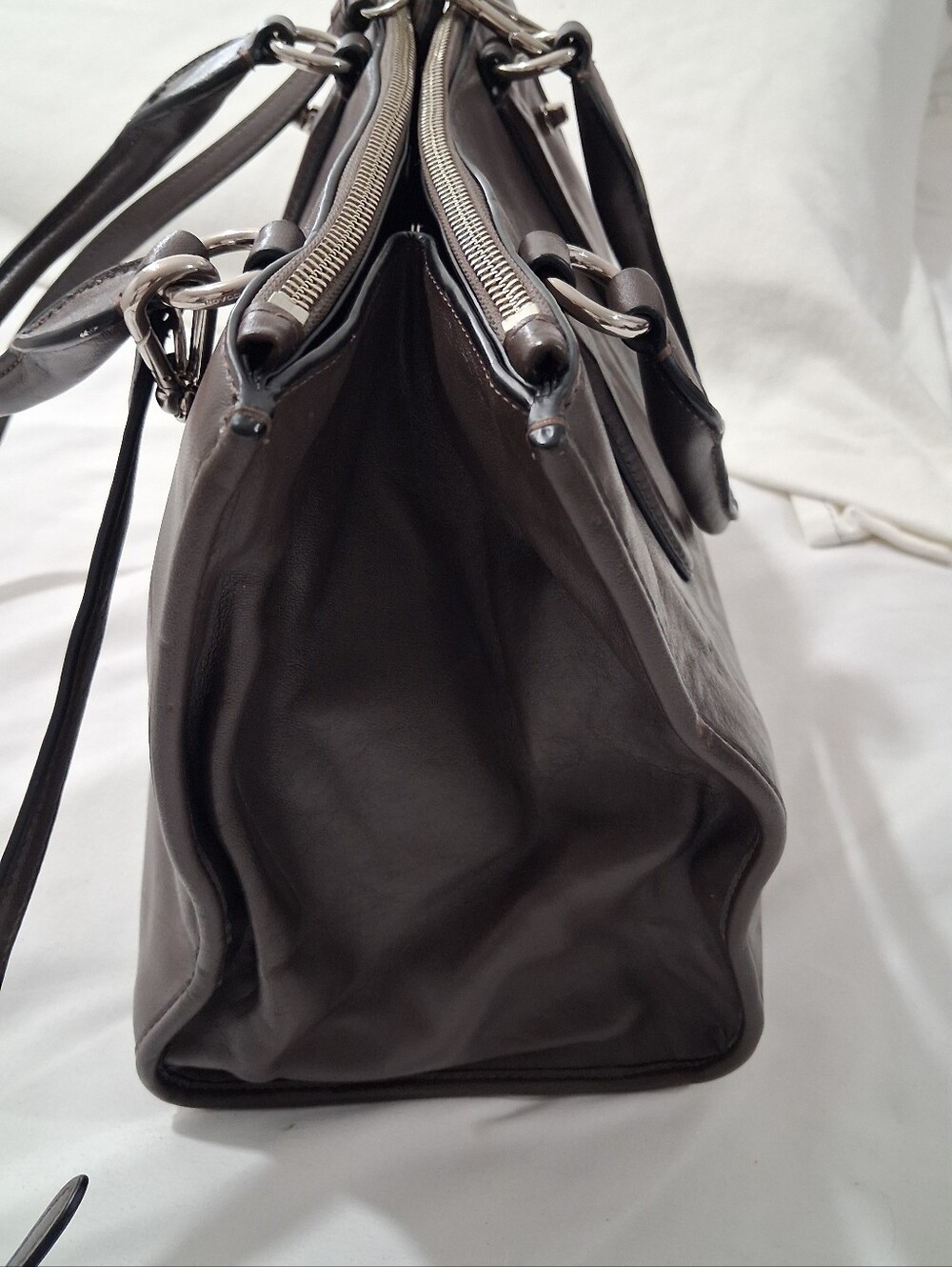 Coach Crosby Carryall Brown Leather Crossbody Satchel with Top Handles - Picture 3 of 12
